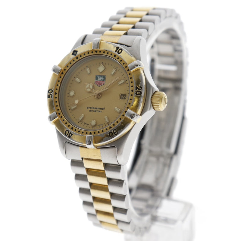 [Etiqueta Heuer] Etiqueta Hey Professional 964.008R Acero inoxidable X Gold Gold Gold Quartz Display Ladies Gold Dial Watch
