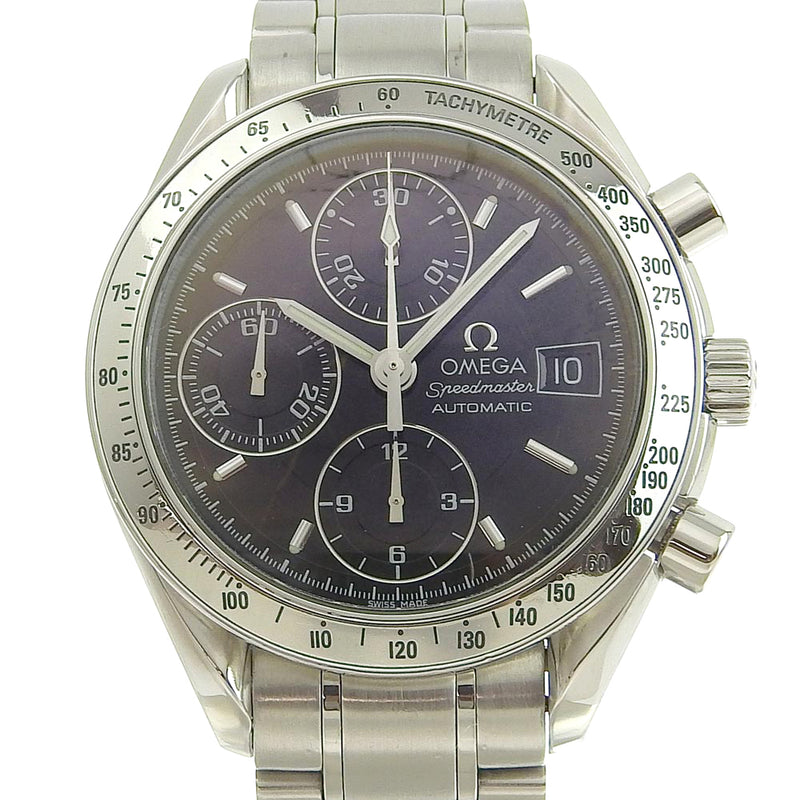 [OMEGA] Omega Speed ​​Master 3513.50 Stainless steel silver Automatic winding chronograph men's black dial watch A-Rank
