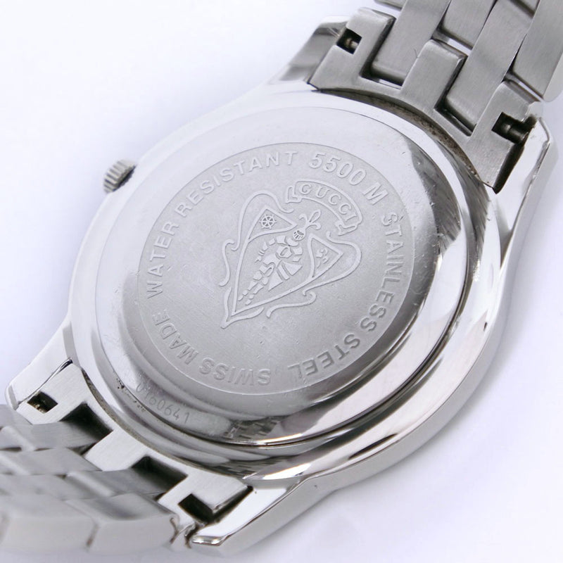 [GUCCI] Gucci 5500m Stainless steel Quartz Analog display Men's Black Dial Watch A-Rank