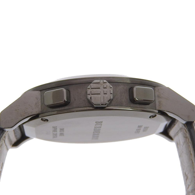 [Burberry] Burberry BU9364 스테인레스 스틸 X 가죽 브라운 쿼츠 크로노 그래프 남성용 브라운 다이얼 시계 A-RANK