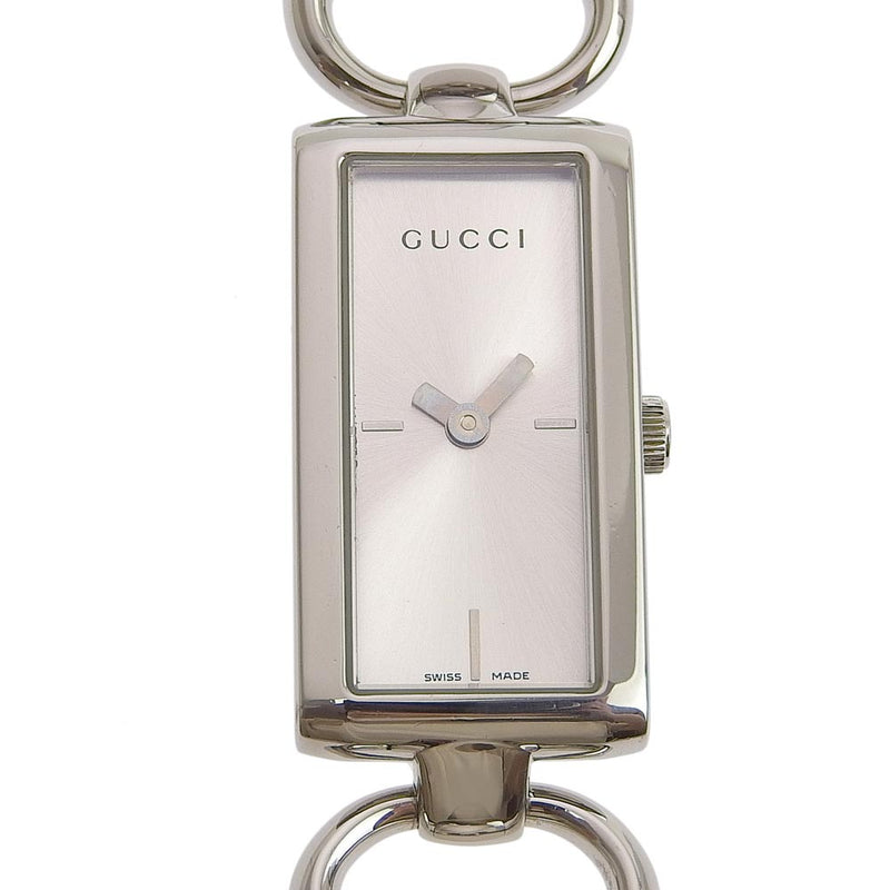 [Gucci] Gucci 119 Display analógica de cuarzo de acero inoxidable Damas de dial de diale de plata