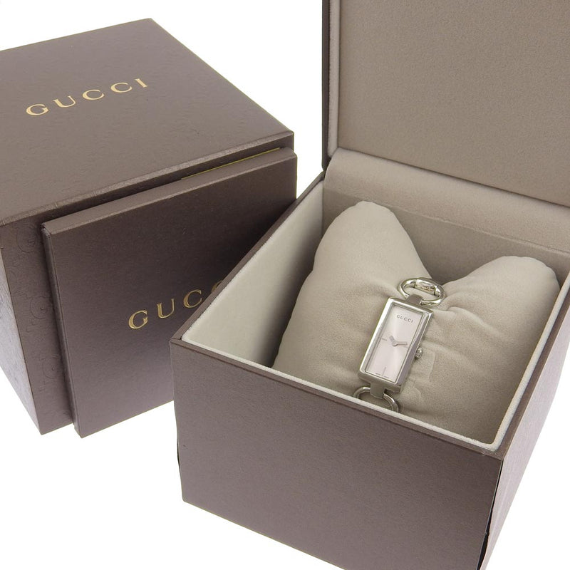 [Gucci] Gucci 119 Display analógica de cuarzo de acero inoxidable Damas de dial de diale de plata
