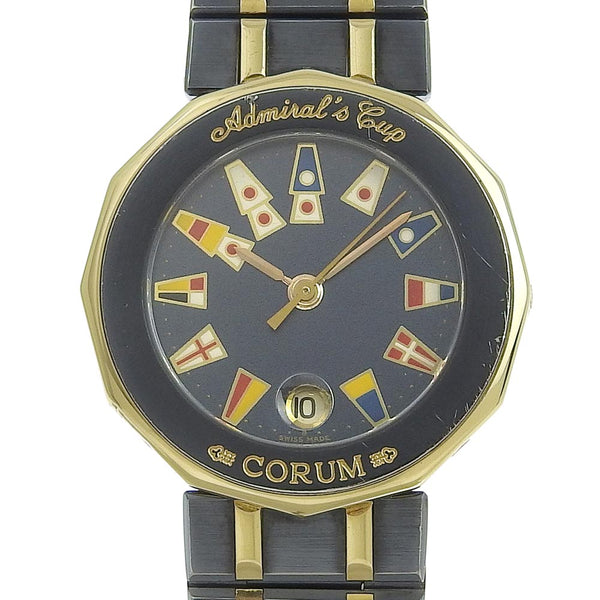 [CORUM] Colm Admiral's Cup Watch 39.610.31 V052 Gambles × YG Navy Quartz Analog Display Navy Dial ADMIRALS CUP Ladies