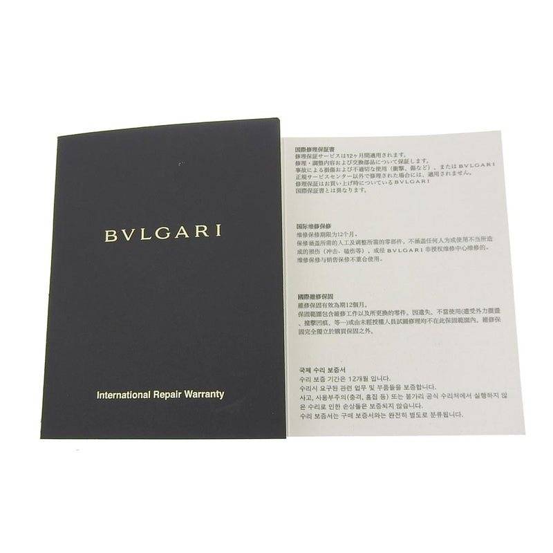 [Bvlgari] Bulgari Bulgari Brugari CH35S 스테인레스 스틸 x 가죽 검은 쿼츠 크로노 그래프 남성용 다이얼 시계 랭크