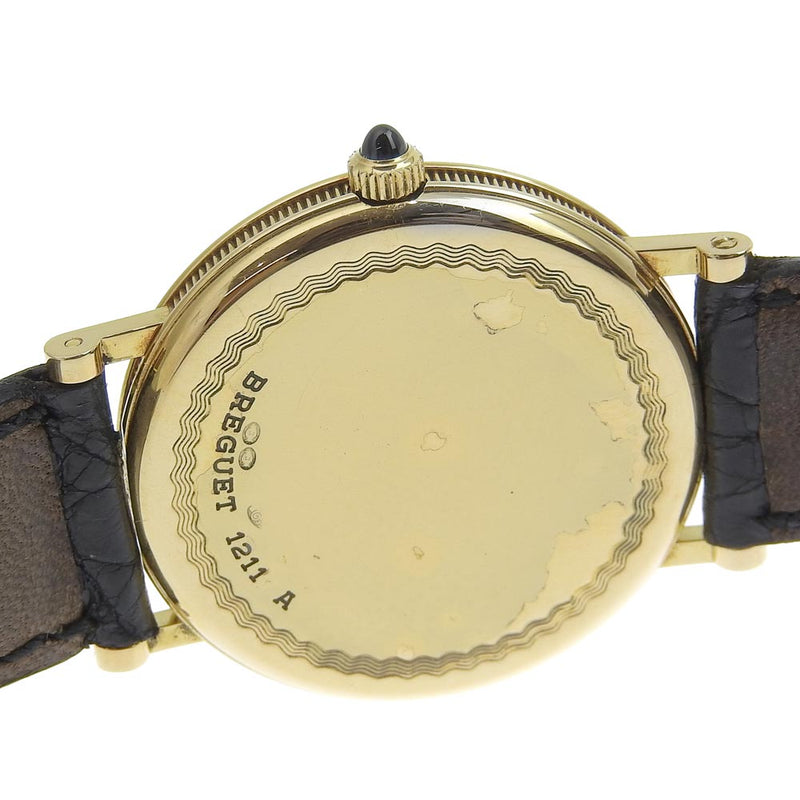 [BREGUET] Breguet Classic 8170BA/12/242 K18 Yellow Gold x Leather Black Black Small Second Men's Ivory Dial Watch A-Rank