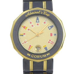 [Corum] Colm Admirals Cup 39.610.31v52b Gambles × K18 Reloj analógico de cuarzo de oro amarillo