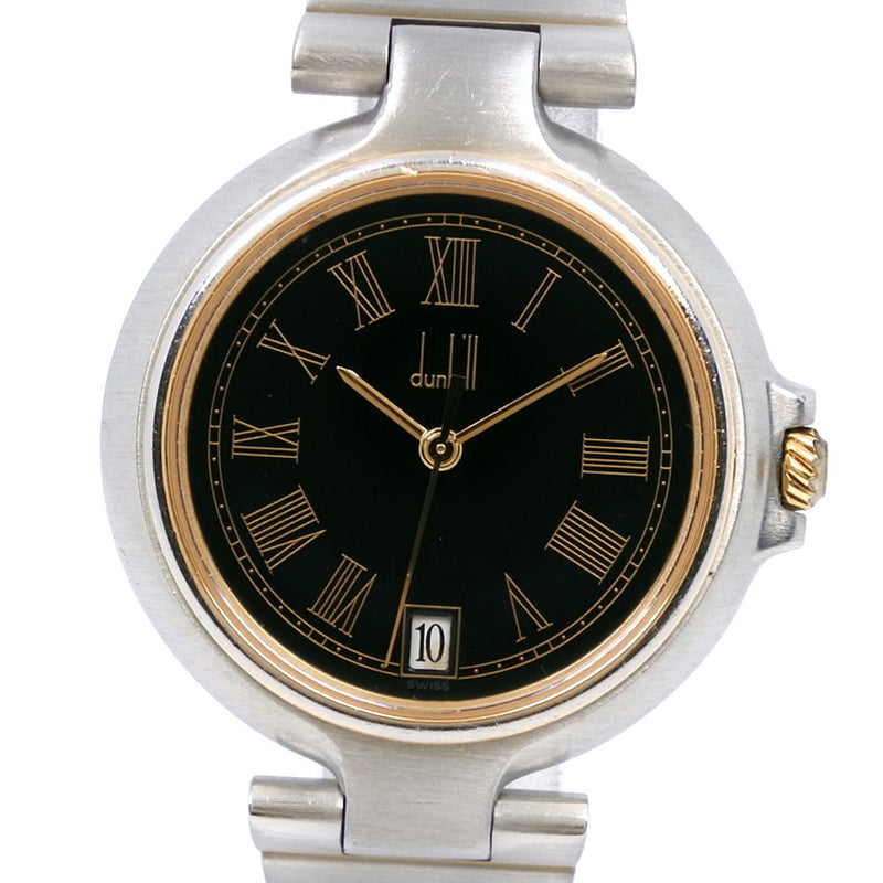 【Dunhill】ダンヒル
 ミレニアム ステンレススチール シルバ― クオーツ アナログ表示 メンズ 黒文字盤 腕時計