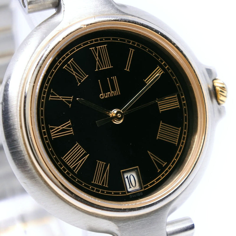 【Dunhill】ダンヒル
 ミレニアム ステンレススチール シルバ― クオーツ アナログ表示 メンズ 黒文字盤 腕時計