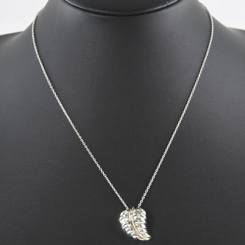 TIFFANY & CO.] Tiffany Leaf Silver 925 x K18 Gold Ladies Necklace 