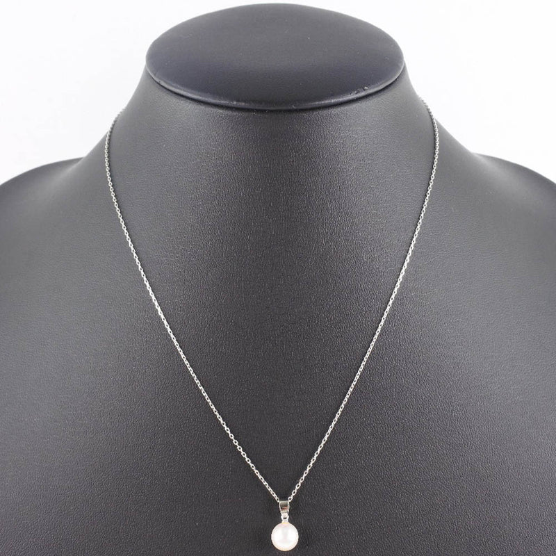 [Mikimoto] Mikimoto K14 White Gold X Pearl Ladies Necklace SA Rank