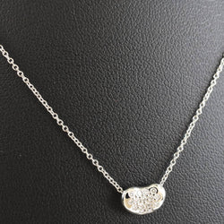 [Tiffany & Co.] Tiffany Bean Necklace El Sapelletti PT950 플래티넘 X 다이아몬드 콩 여성 SA Rank