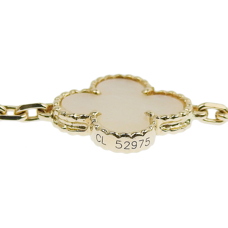 [VAN CLEEF & ARPELS] Van Clef & Arpel Alhambra Clover K18 Yellow Gold x White Shell Gold Ladies Bracelet SA Rank