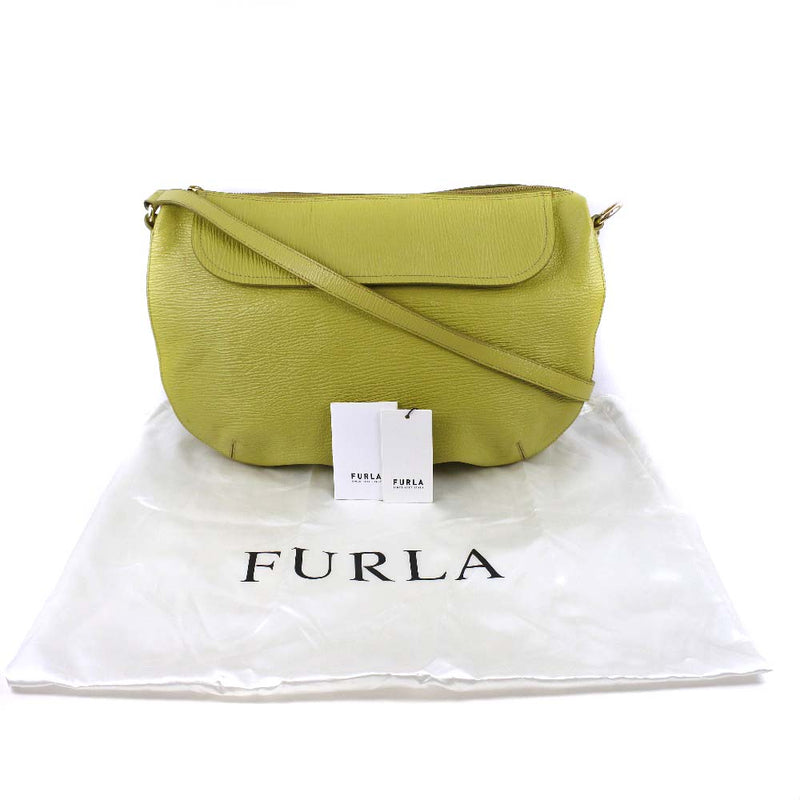 【Furla】フルラ
 レザー 黄緑 レディース ショルダーバッグ