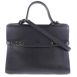 [delvaux] delvaux pate gm 2way肩小牛黑色女士手袋A级