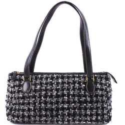 [Kate Spade] Kate Spade Leather x Tweed Black Ladies Shoulder Bag A Rank