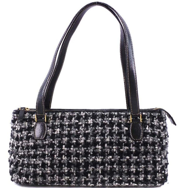 [Kate Spade] Kate Spade Leather x Tweed Ladies Black Ladies Bolso un rango