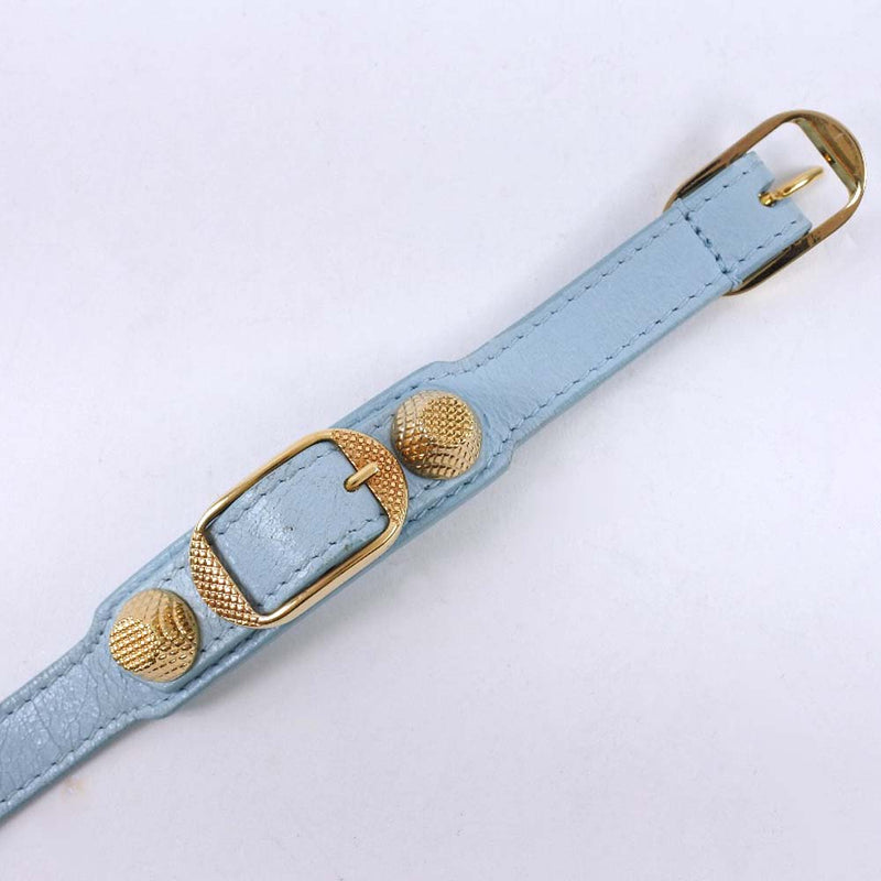 [BALENCIAGA] Balenciaga Giant 236345 Leather x Gold Plating Blue Ladies Bracelet