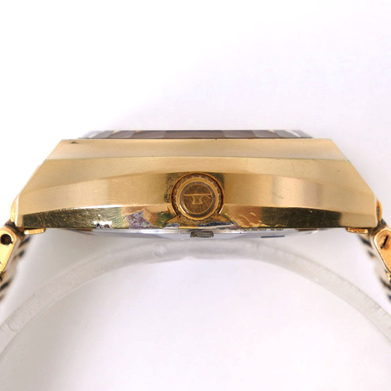 TECHNOS 自動巻き時計 ゴールドカラー TECHNOS】テクノス 金メッキ ゴールド 自動巻き メンズ ブラウン文字盤