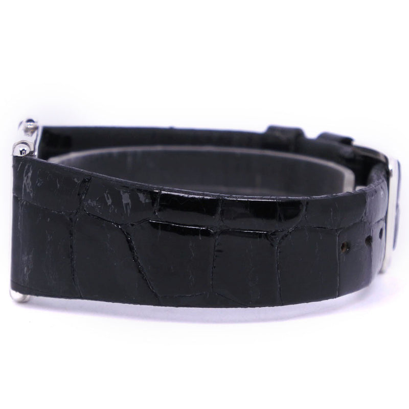 [SEIKO] Seiko Lasal 2F50-6130 Stainless Steel x Leather Black Quartz Men White Dial Watch A-Rank