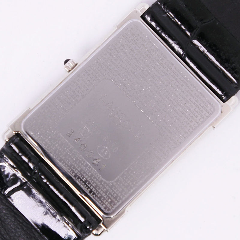 [SEIKO] SEIKO LASAL 2F50-6130 스테인리스 스틸 X 가죽 검은 쿼츠 남성 화이트 다이얼 시계 A-RANK