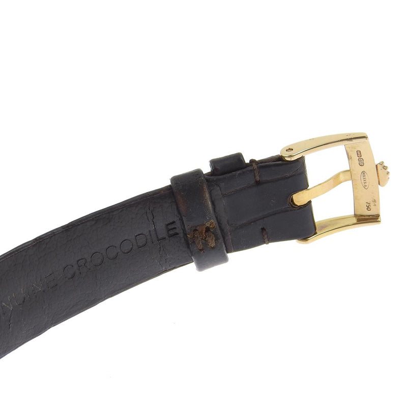 [Rolex] Rolex Cherini Cal.1602 4112 K18 Oro amarillo x cuero de cuero Gold-Hand Men's White Dial Watch A-Rank