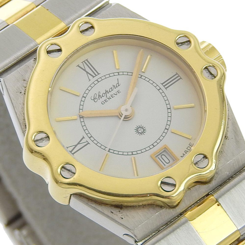 【Chopard】ショパール
 サンモリッツ コンビ ステンレススチール×YG シルバー クオーツ アナログ表示 レディース 白文字盤 腕時計
