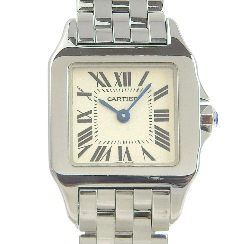 [까르띠에] Cartier Santo Suduzelle SM Watch W25064Z5 스테인레스 스틸 스틸 실버 쿼츠 아날로그 디스플레이 실버 다이얼 산토스 드 모이젤 SM Ladies 랭크