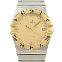 [OMEGA] Omega Constellation Stainless Steel x K18 Yellow Gold Silver Quartz Analog L display Men's Gold Dial Watch