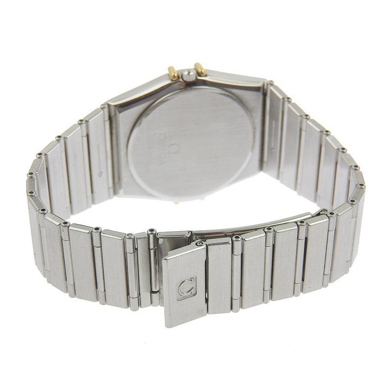 【OMEGA】オメガ
 コンステレーション ステンレススチール×K18イエローゴールド シルバー クオーツ アナログ表示 メンズ ゴールド文字盤 腕時計