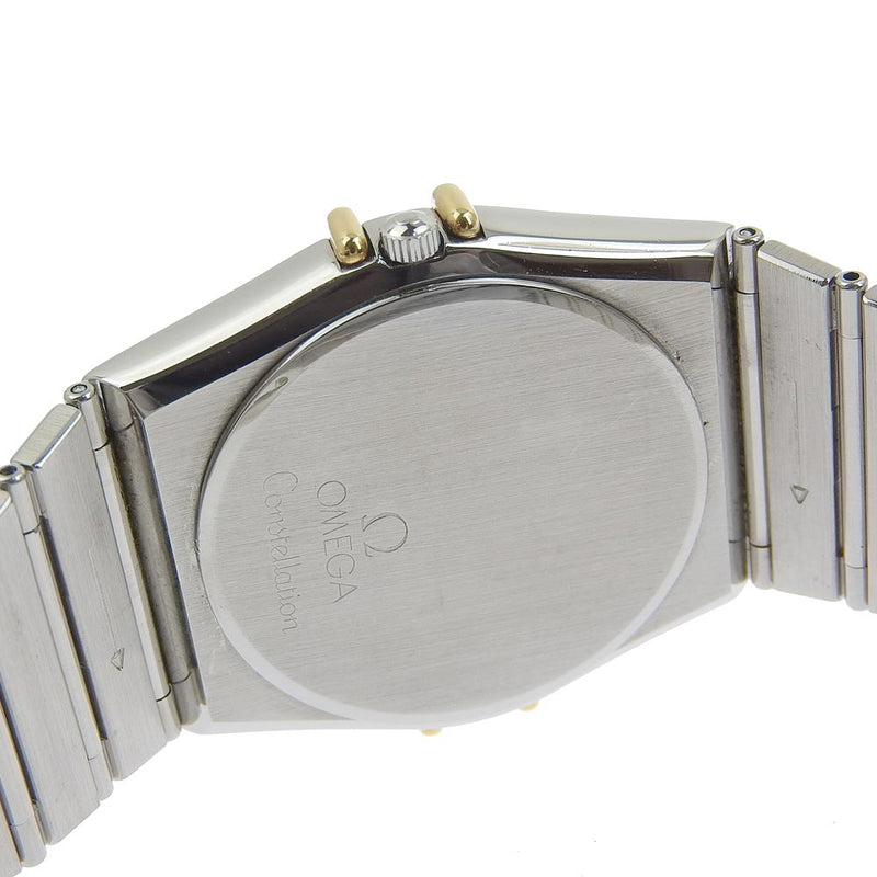 【OMEGA】オメガ
 コンステレーション ステンレススチール×K18イエローゴールド シルバー クオーツ アナログ表示 メンズ ゴールド文字盤 腕時計