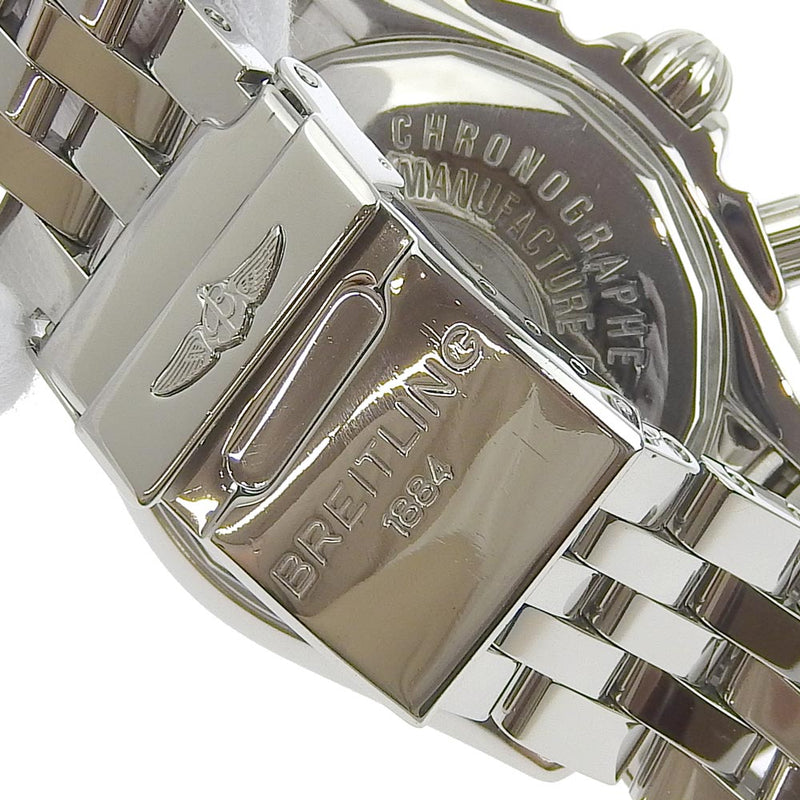 【BREITLING】ブライトリング
 クラノマットエボリューション 腕時計
 A13356 ステンレススチール シルバー 自動巻き クロノグラフ シルバー文字盤 clanomat evolution メンズA-ランク