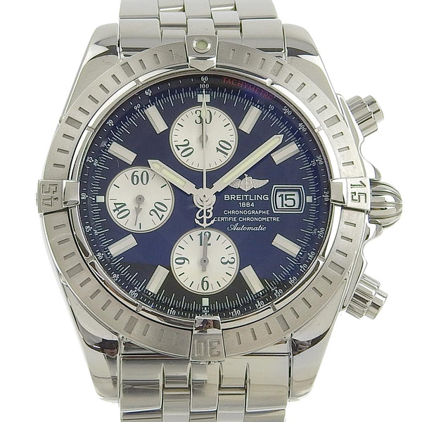 [BREITLING] Breitling Chronomat Evolution Watch A13356 Stainless steel silver Automatic chronograph navy dial Chronomat Evolution Men's A Rank