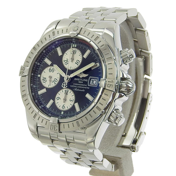 [BREITLING] Breitling
 Chronomat Evolution A13356 Stainless Steel Silver Automatic Wind Chronograph Men Navy Dial Watch
A rank