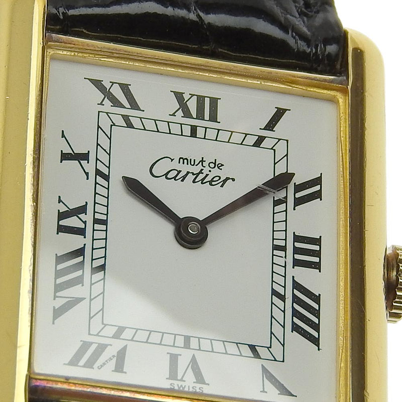 [Cartier]卡地亚肥大罐vermille银925×皮革黑色山。