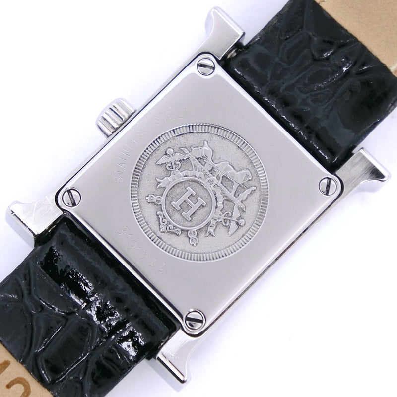 [Hermes] Hermes H Watch Mini Watch HH1.110 Acero inoxidable x Cuero de cuero Display analógico de cuarzo Dial blanco H Watch Mini Ladies A-Rank