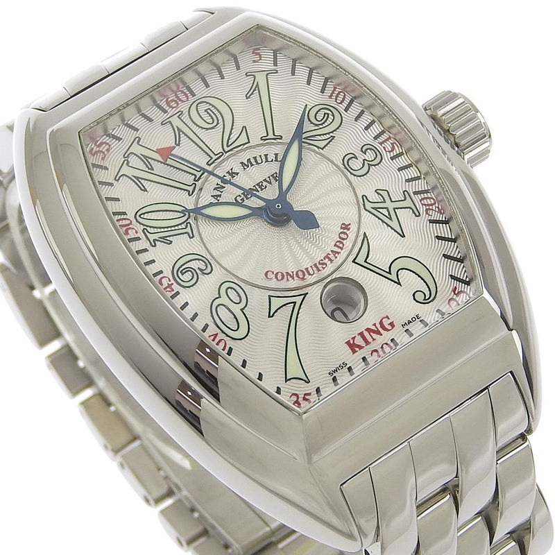 [Franck MULLER] Frank Muller Conquistador 8005KSC Stainless steel Silver Automatic Winding Analog Load Men's Silver Dial Watch A-Rank