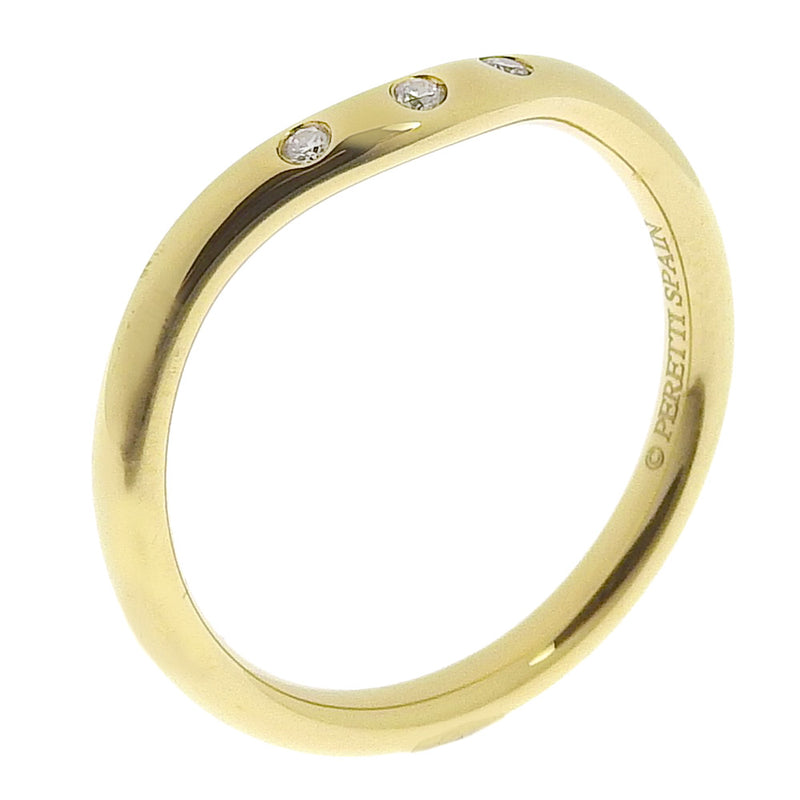 [TIFFANY & CO.] Tiffany Banding 3P Diamond Elsa Peletti K18 Yellow Gold x Diamond 7.5 Gold Ladies Ring / Ring SA Rank