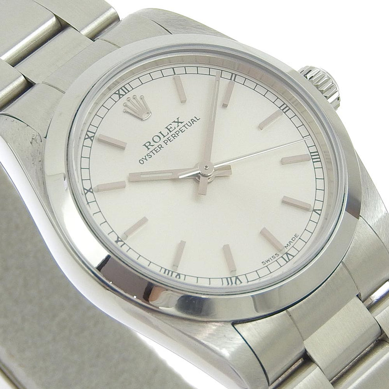 [ROLEX] Rolex Oyster Purpetur Y turn 77080 Stainless steel automatic winding analog display Boys Silver Dial Watch A-Rank