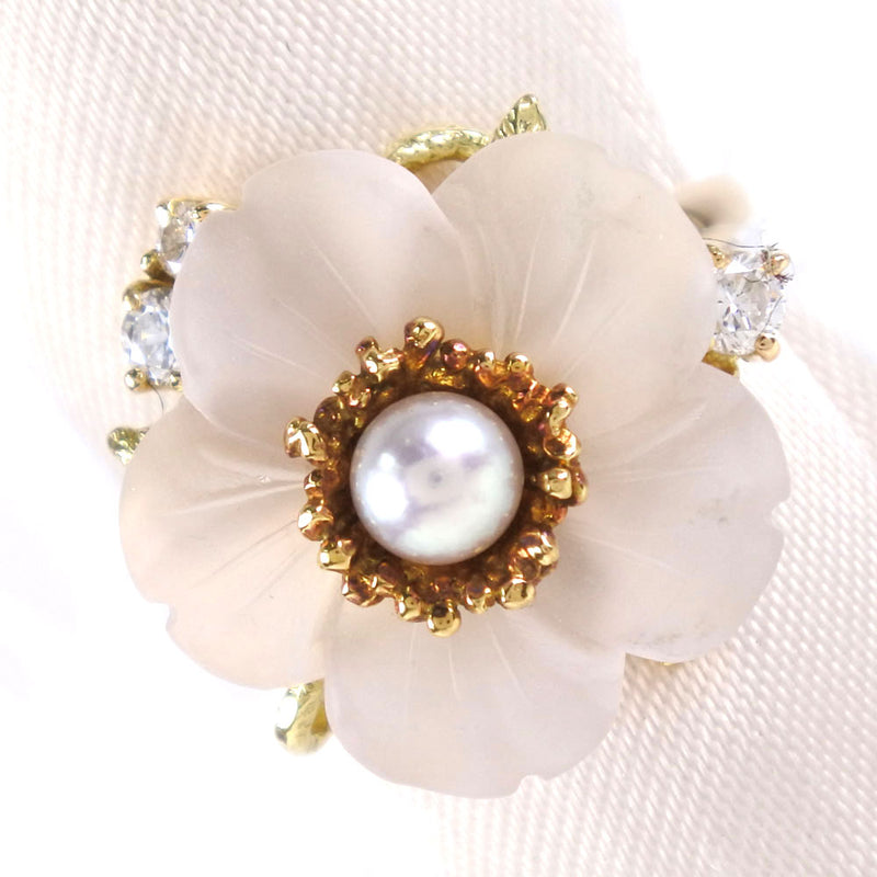 美品　TASAKI タサキ　K18製　真珠　イヤリング　花　フラワーモチーフ約32g