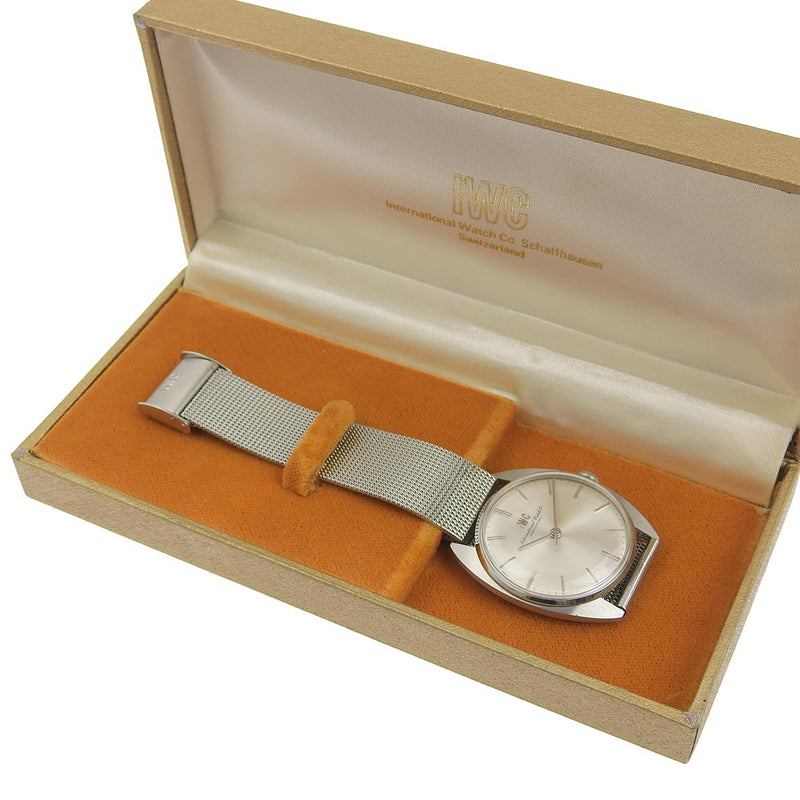 [IWC] 국제 시계 회사 골동품 1828 스테인레스 스틸 실버 자동 권선 아날로그로드 남성 실버 다이얼 시계