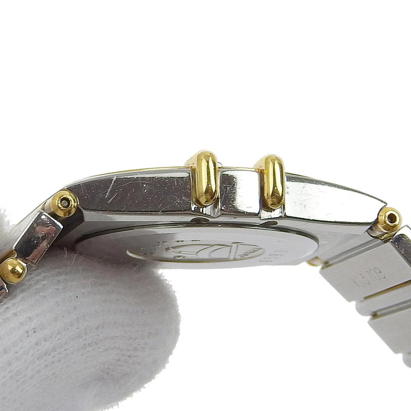 [Omega] Omega Constellation Mini Pantalla de cuarzo de plata de acero inoxidable Damas de oro Damas de oro