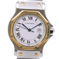 [Cartier] Cartier Santos Ooktagon LM Stainless Steel x YG Silver Automatic Boys White Dial Watch
