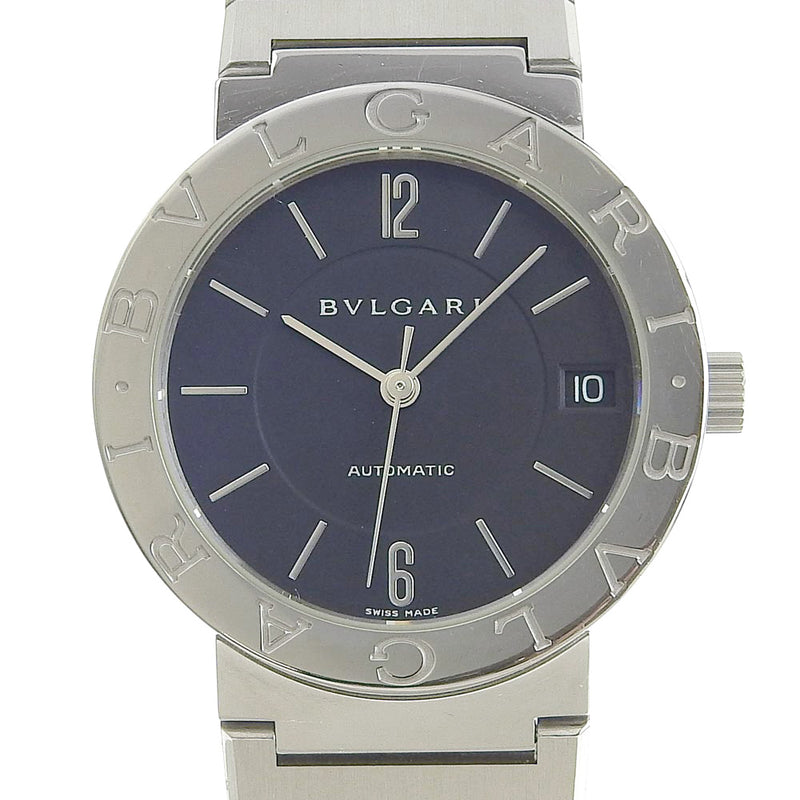 【BVLGARI】ブルガリ ブルガリブルガリ BB33SS AUTO ステンレススチール シルバー 自動巻き メンズ 黒文字盤 腕時計