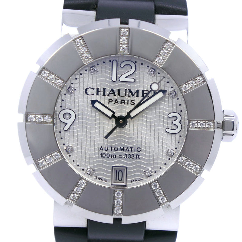 【Chaumet】ショーメ
 クラスワン ダイヤベゼル ステンレススチール×ラバー シルバー 自動巻き ボーイズ シルバー文字盤 腕時計
Aランク