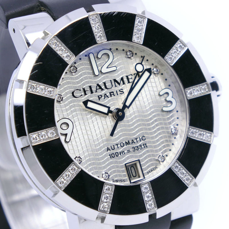【Chaumet】ショーメ
 クラスワン ダイヤベゼル ステンレススチール×ラバー シルバー 自動巻き ボーイズ シルバー文字盤 腕時計
Aランク