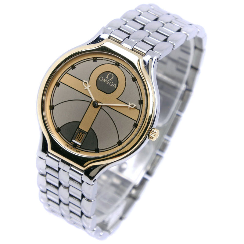 【OMEGA】オメガ デビル/デヴィル ステンレススチール シルバー/ゴールド クオーツ ボーイズ シルバー文字盤 腕時計