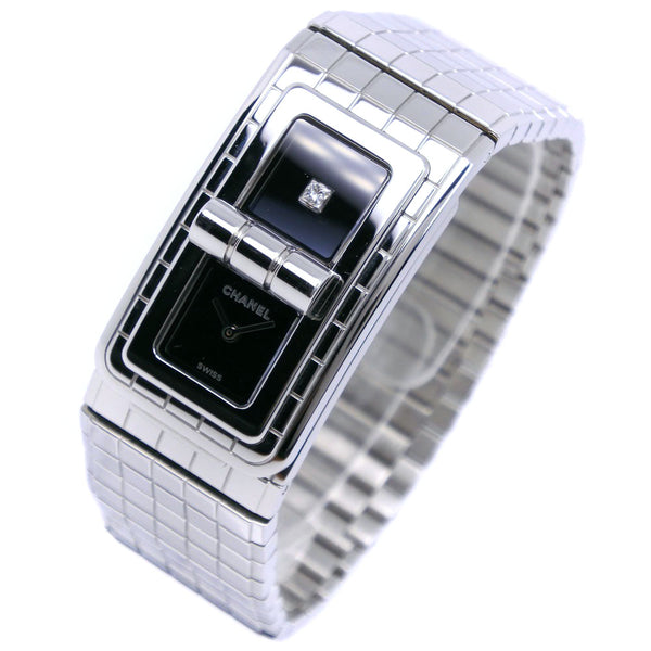 [Chanel] Chanel Code Coco H5144 en acier inoxydable X Diamond Silver Quartz ANOLOD DAMES BLACK REGARDER A-RANK