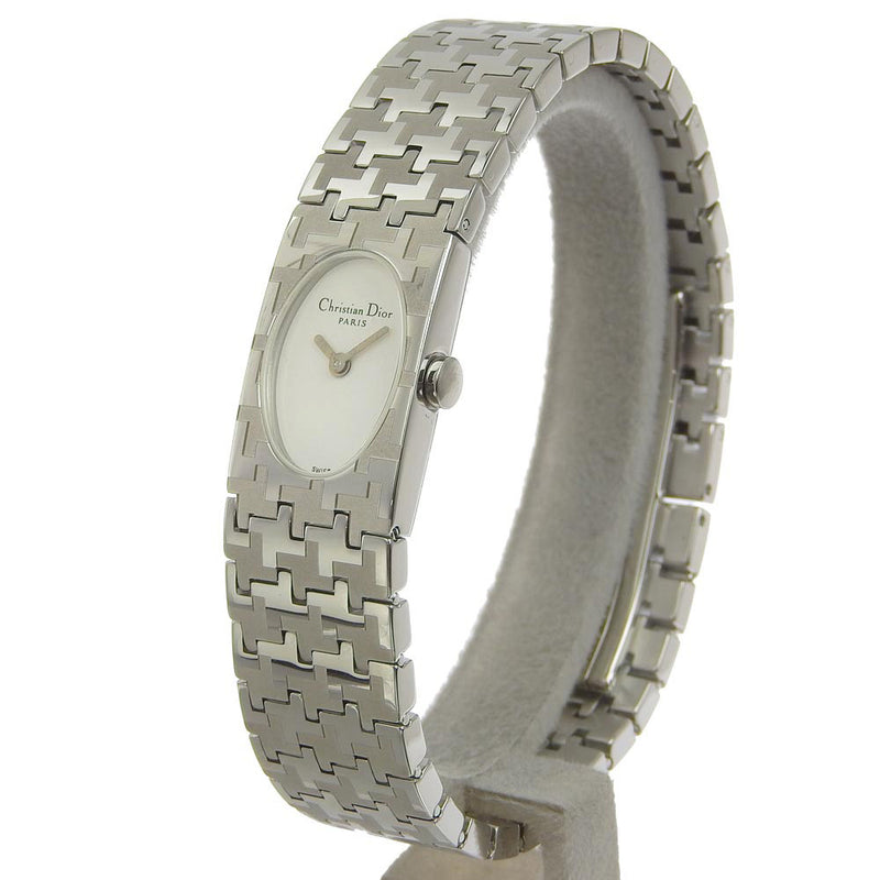 [DIOR] Dior Miss Dior D70-100 Stainless steel Steel Silver Quartz Analog Display Ladies White Dial Watch A-Rank