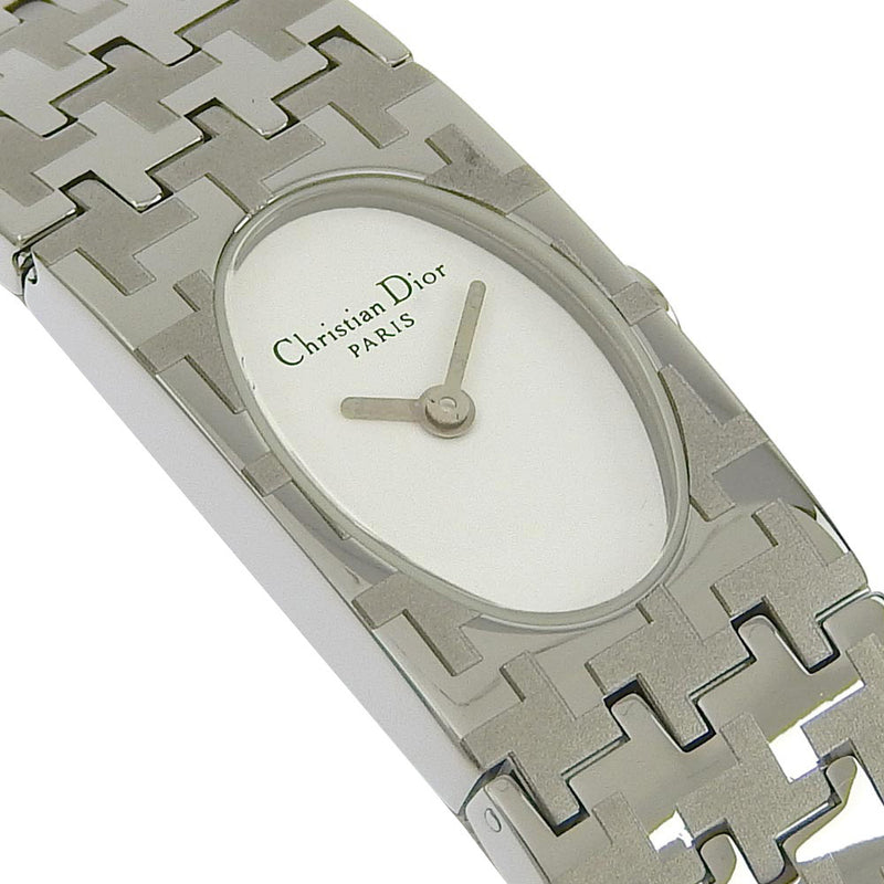 [DIOR] Dior Miss Dior D70-100 Stainless steel Steel Silver Quartz Analog Display Ladies White Dial Watch A-Rank