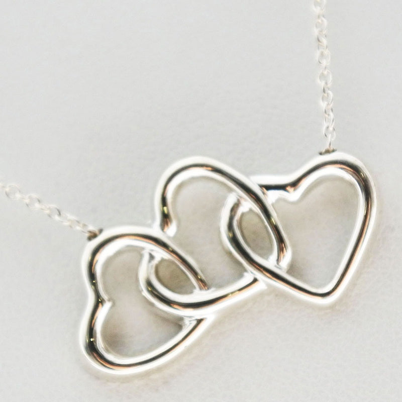 [TIFFANY & CO.] Tiffany Triple Heart Silver 925 Silver Ladies Necklace A+Rank